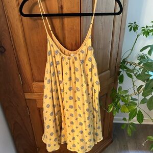 Kimchi Blue Yellow Floral Spaghetti-Strap Mini Dress - lined